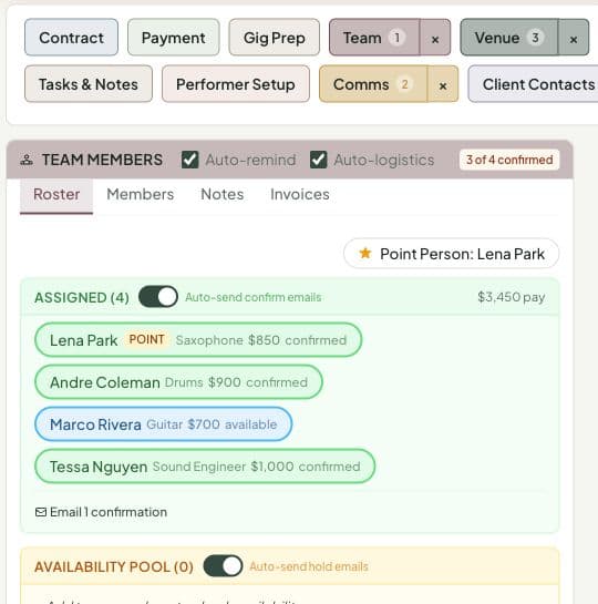 Team Management screenshot